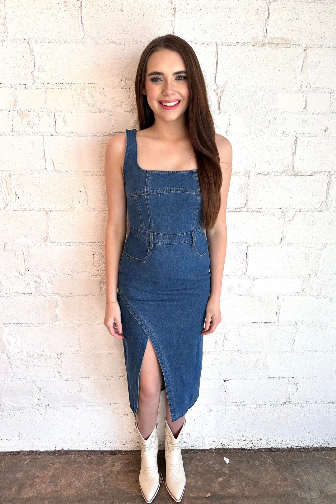 Denim Midi Dress, Midi Dress, Denim, Rodeo Dress, Adeline Boutique, Dresses
