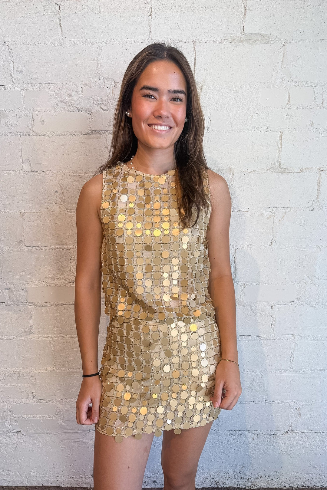 Disco Darling Top gold ,sparkle set, gold glitter top