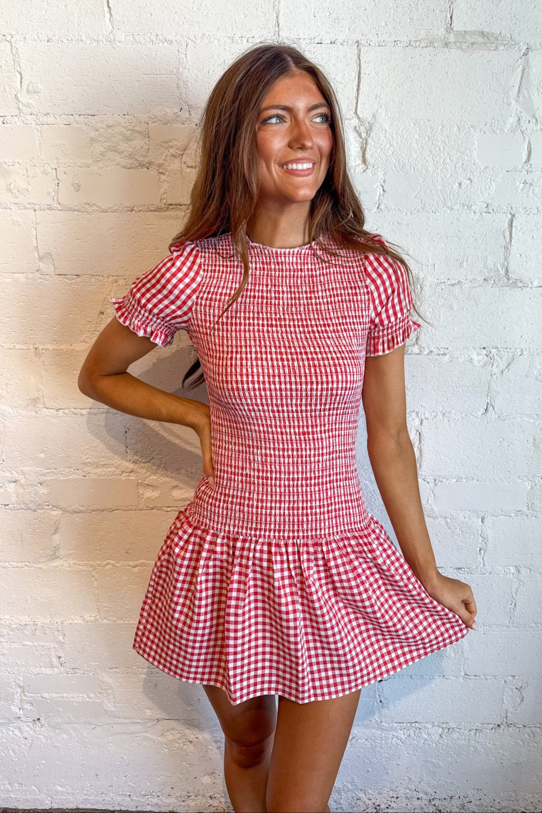 Dorthy Mini Dress, Gingham Dress, Country Concert Outfit, Adeline Boutique, Dallas Boutique, Boutique, Dresses