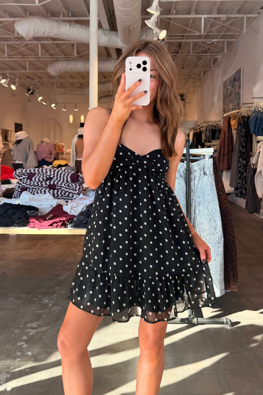 Dot Darling Mini Dress, Mini Dress, Polka Dot Dress, Boutique Dresses, Women's Fashion, Women's Clothing Boutique, Adeline Boutique, Dallas Boutique