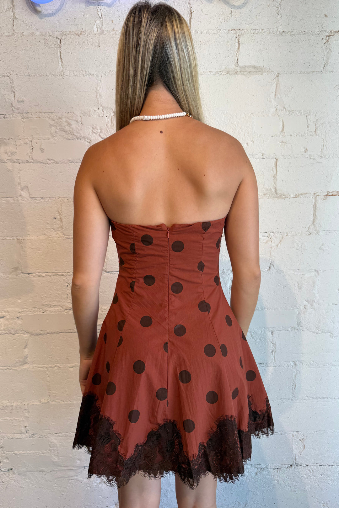 polka dot dress, gameday dress, game day dress, orange polka dot dress, burnt orange dress 