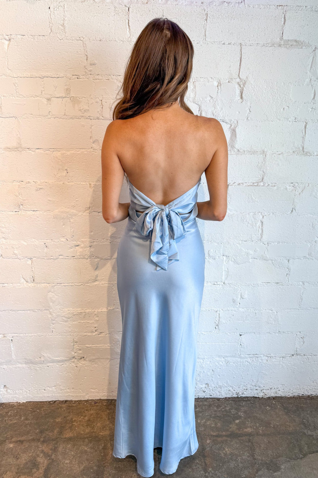Downtown Strapless Dress, Maxi Dress, Sating Dress, Strapless Maxi Dress, Wedding Guest Dress, Adeline Boutique, Dallas Boutique, Boutique Shopping