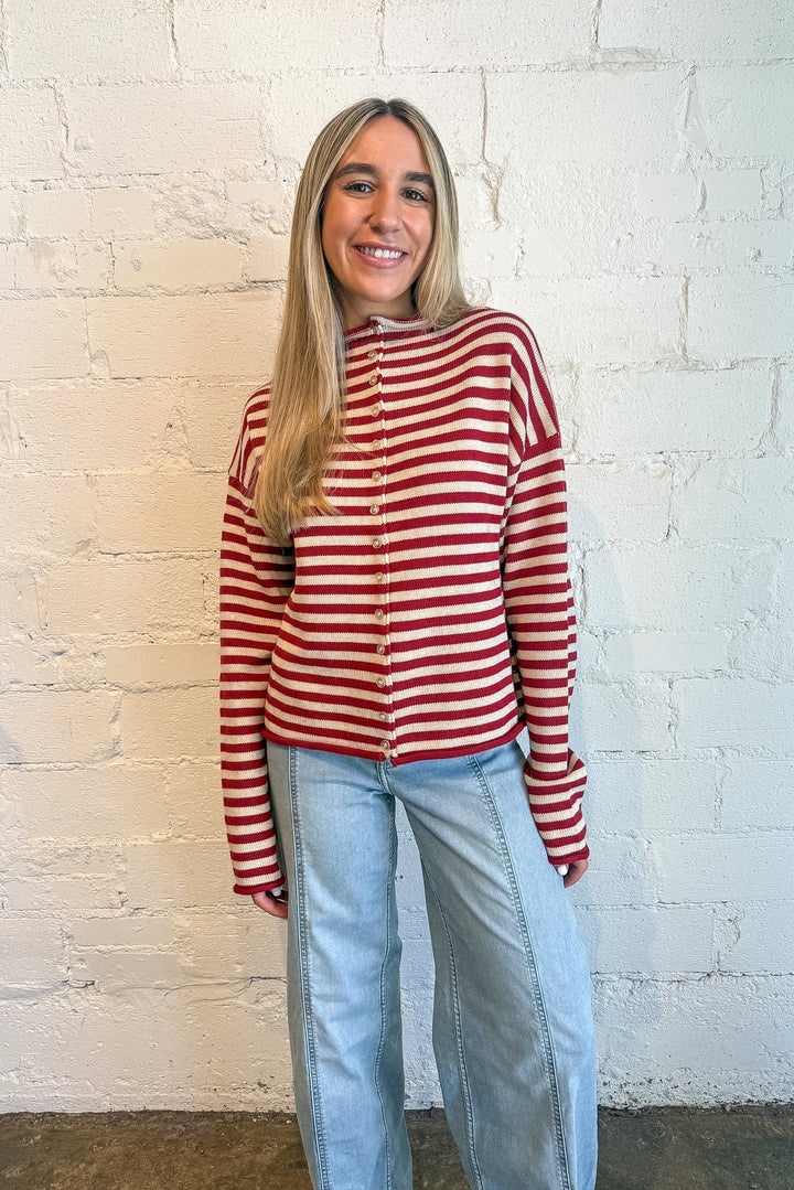 striped knit sweater