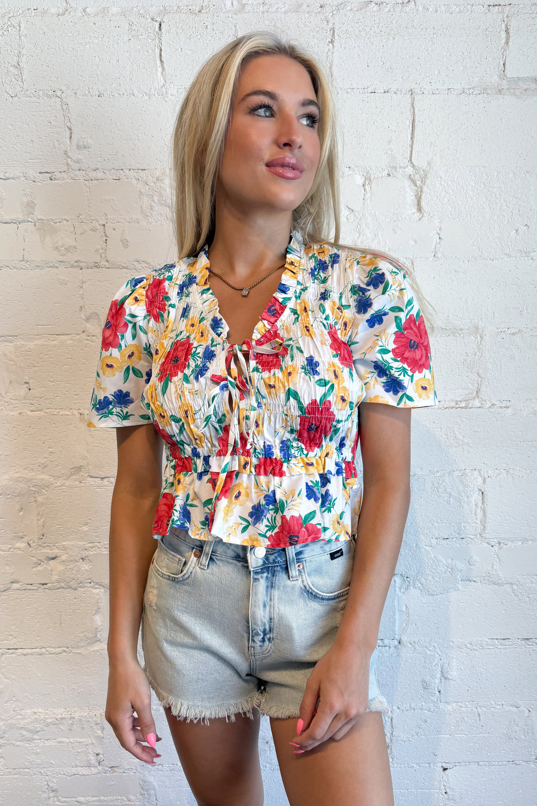 Elowyn Bloom Ruffle Blouse, adeline boutique, dallas boutique, boutique