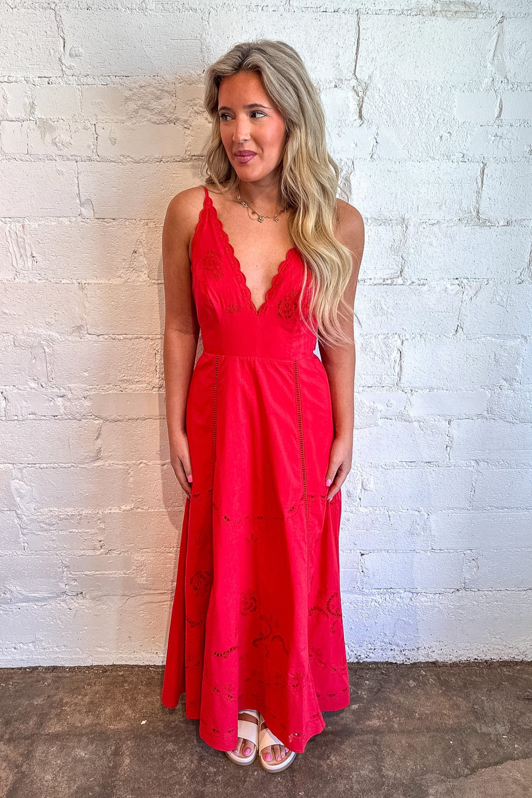 Embroidered Cami Maxi Dress, Maxi Dress, Adeline Boutique, Easter Dress, Spring and Summer Dress, Dallas Boutique, Boutique Dresses
