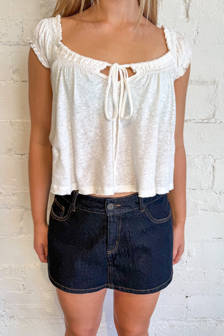 Emerly Denim Skort, Mini Skort, Skirt, Adeline Boutique, Dallas Boutique, Bottoms, Denim