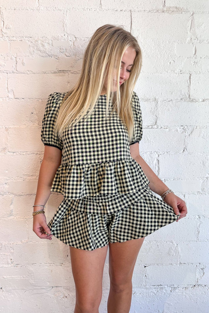 Emma Kate Gingham Shorts, Shorts, Pretty Follies, Adeline, dallas boutique, dallas texas, texas boutique, women's boutique dallas, adeline boutique, dallas boutique, trendy boutique, affordable boutique