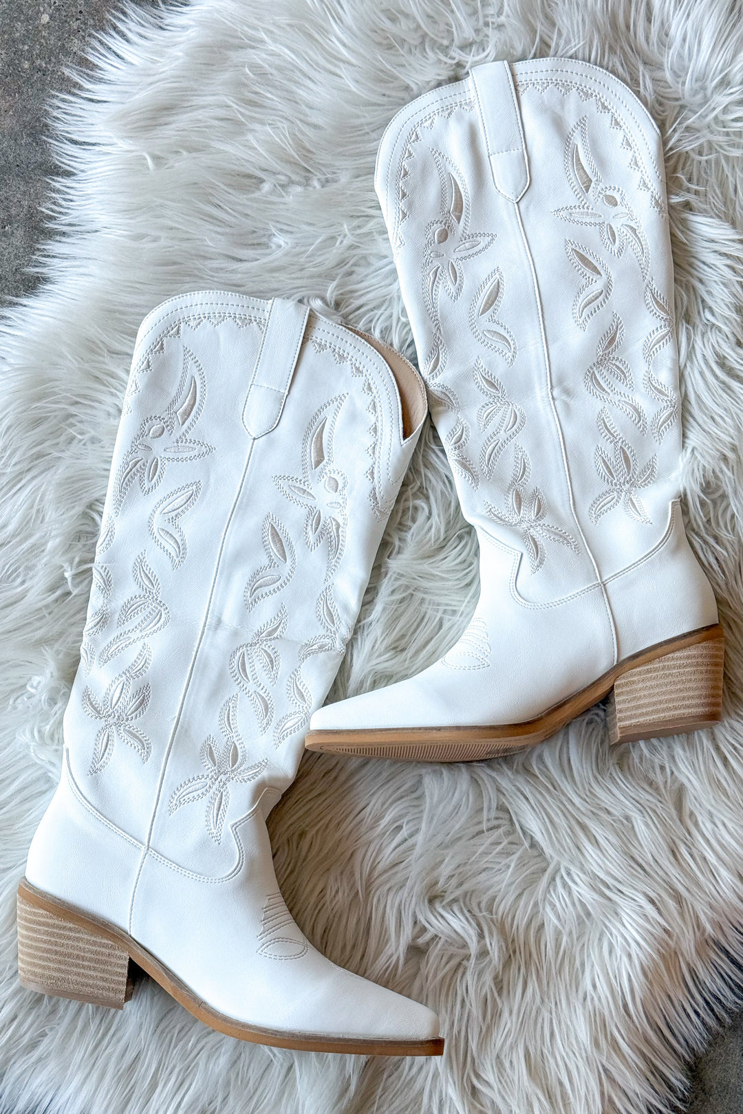 Enora Cowboy Boots, White Boots, Western Boots, Boots, Shoes, Knee High Boots, Adeline Boutique, Dallas Boutique, Cowboy Boots