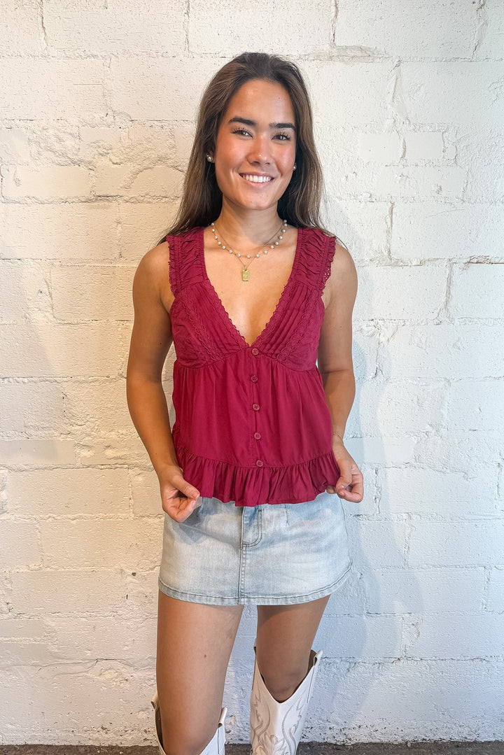 red lace top, short sleeve red top, fall top, Lace top