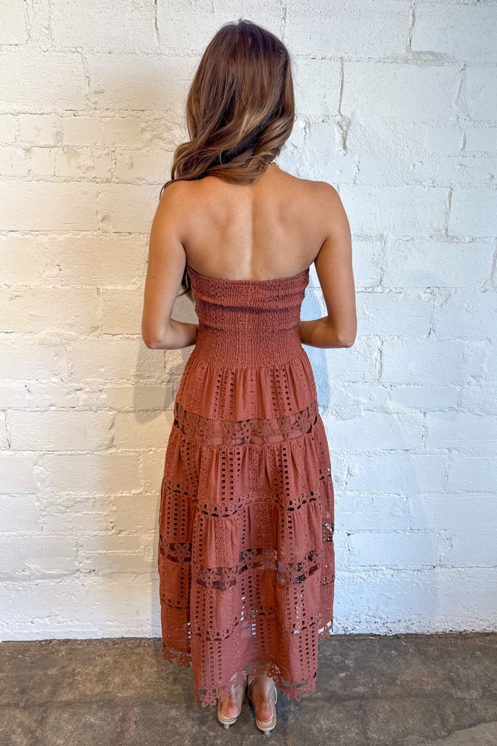 Evelyn Eyelet Maxi Dress, Strapless Maxi Dress, Maxi Dress, Adeline Boutique, Dallas Boutique, Dresses, Game Day Outfit