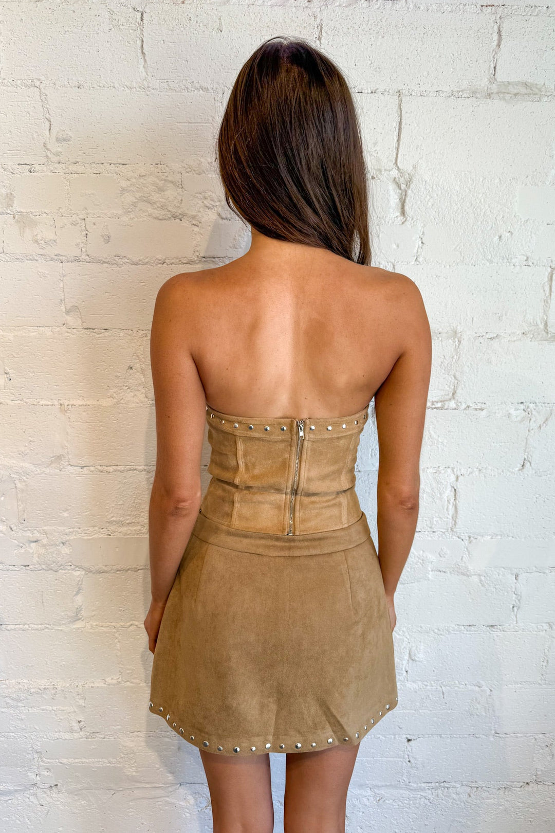Faded Tube Top, Suede Top, Fall and Winter Styles, Adeline Boutique, Dallas Boutique, Women's Clothing Boutique, Tops, Strapless Top, Corset Top, Suede Styles