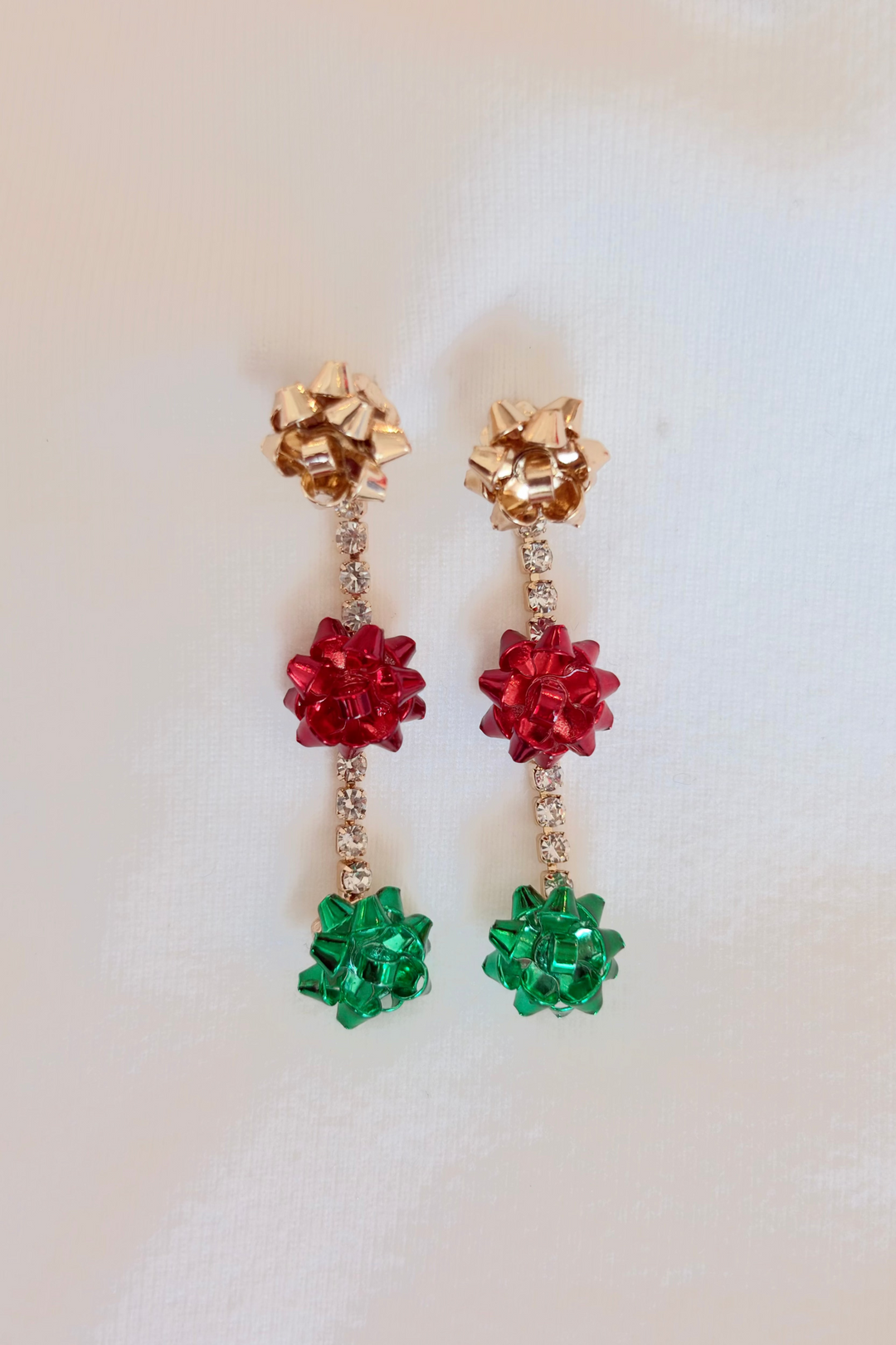Festive Bow Earrings, adeline boutique, dallas boutique, boutique