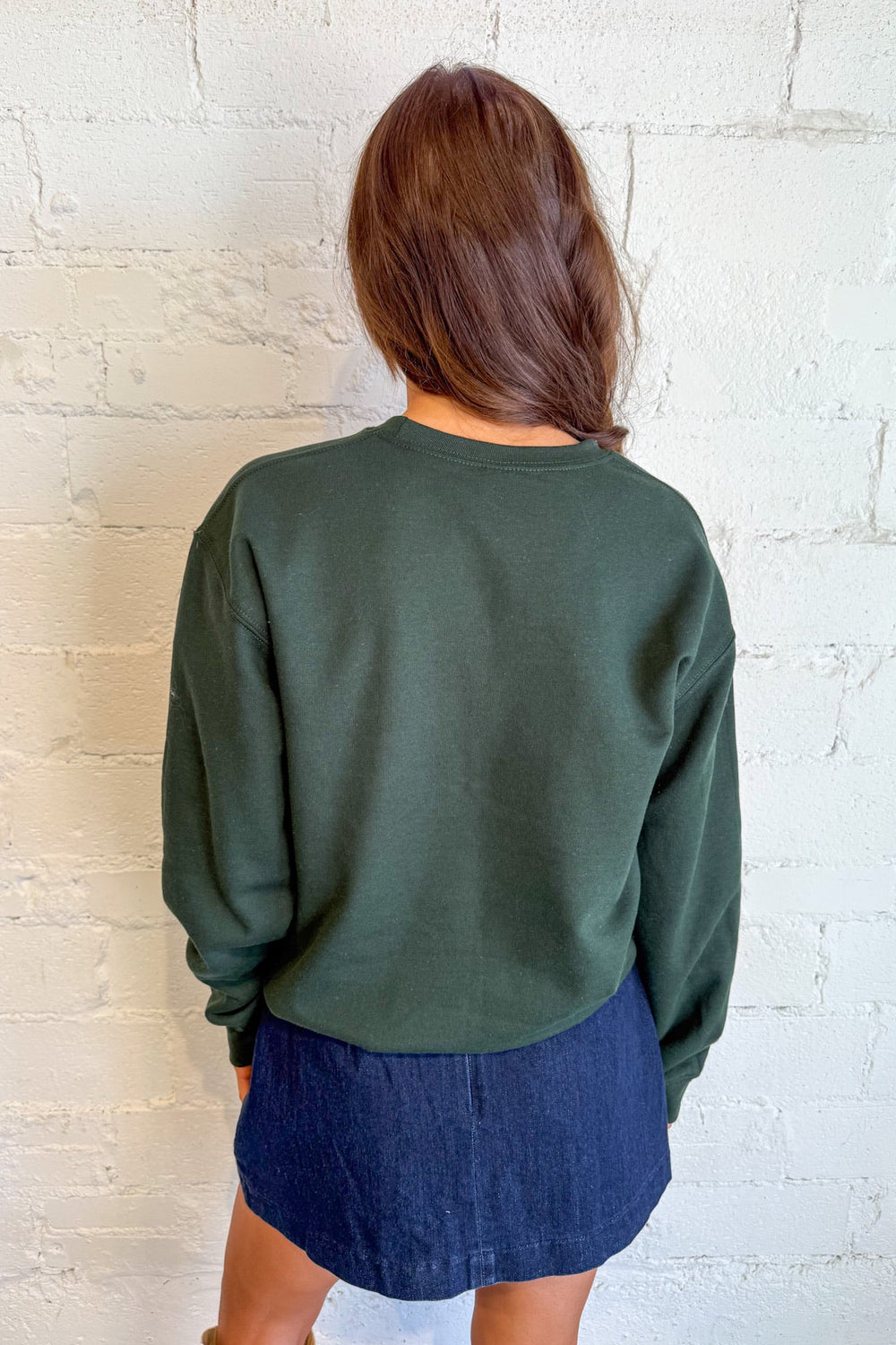 Forest Green Merrier With A Martini Sweatshirt, Christmas Sweater, Crewneck Sweatshirt, Sweatshirts, Holiday Styles, Adeline Boutique, Dallas Boutique