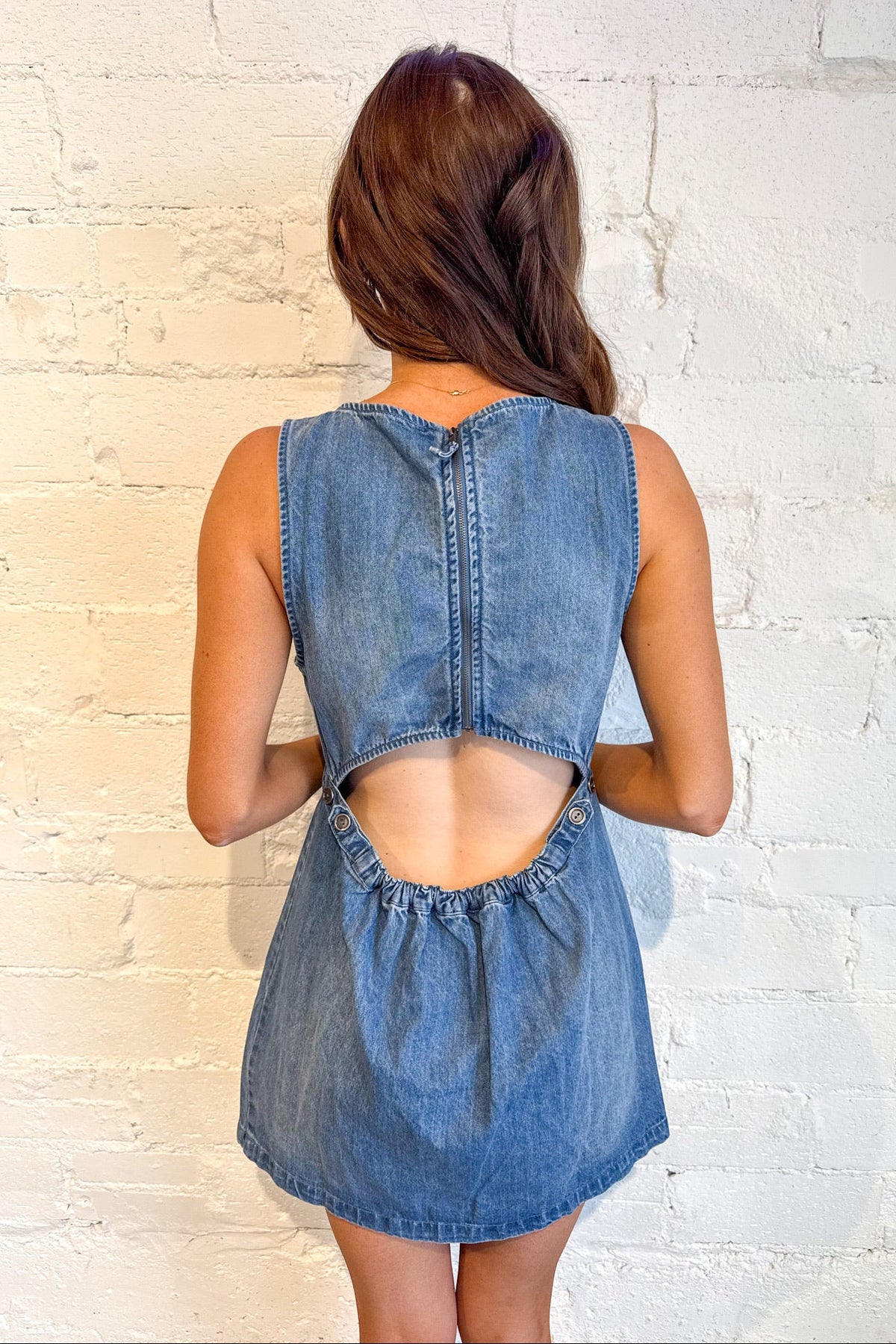 free people altura denim mini dress Free People Altura Denim Mini Dress in Blue