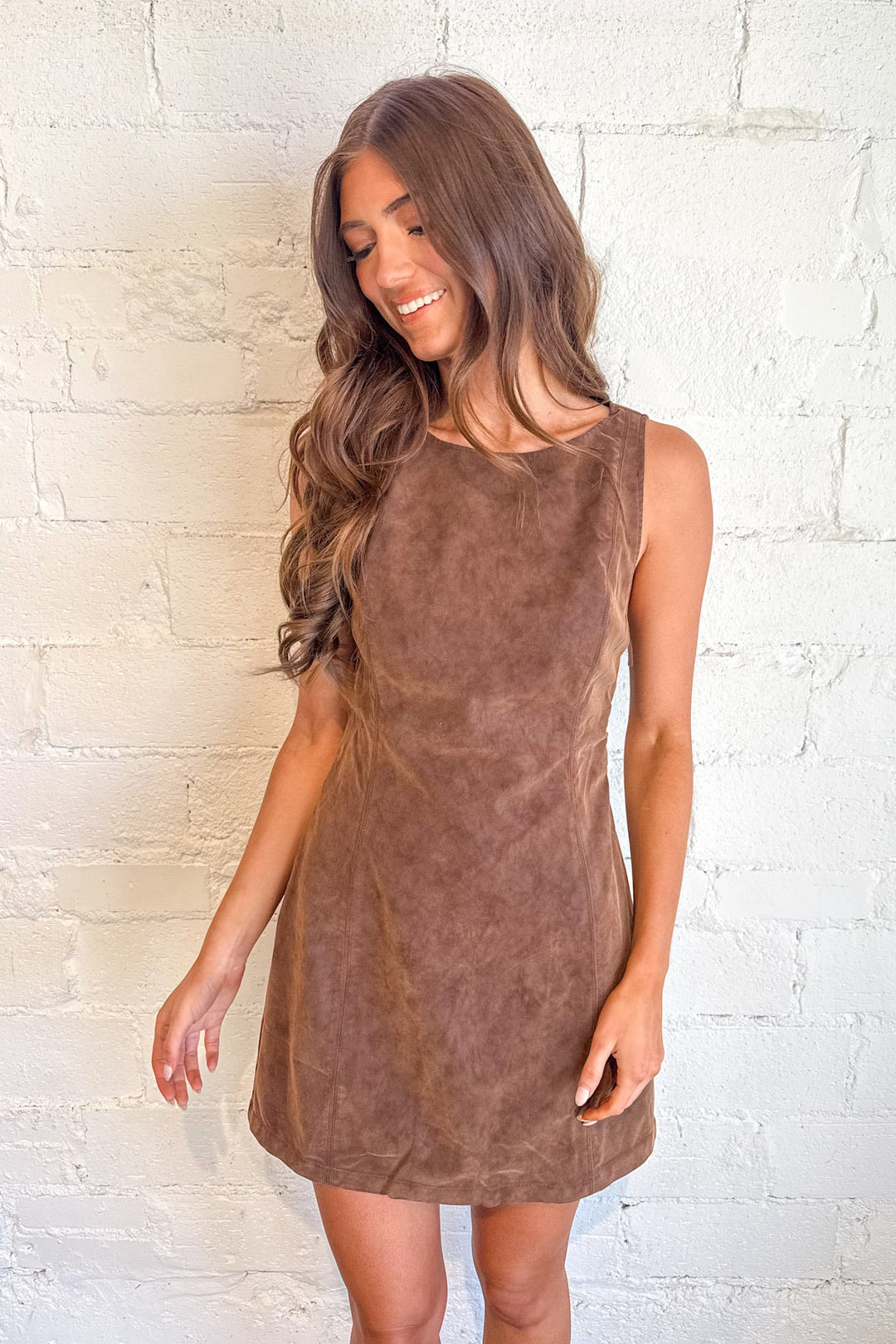 Free People Atlas Suede Mini Dress, Brown Suede Dress, Fall Dresses, Adeline Boutique, Dallas Boutique, Fall Styles, Thanksgiving Styles, Women's Clothing Boutique