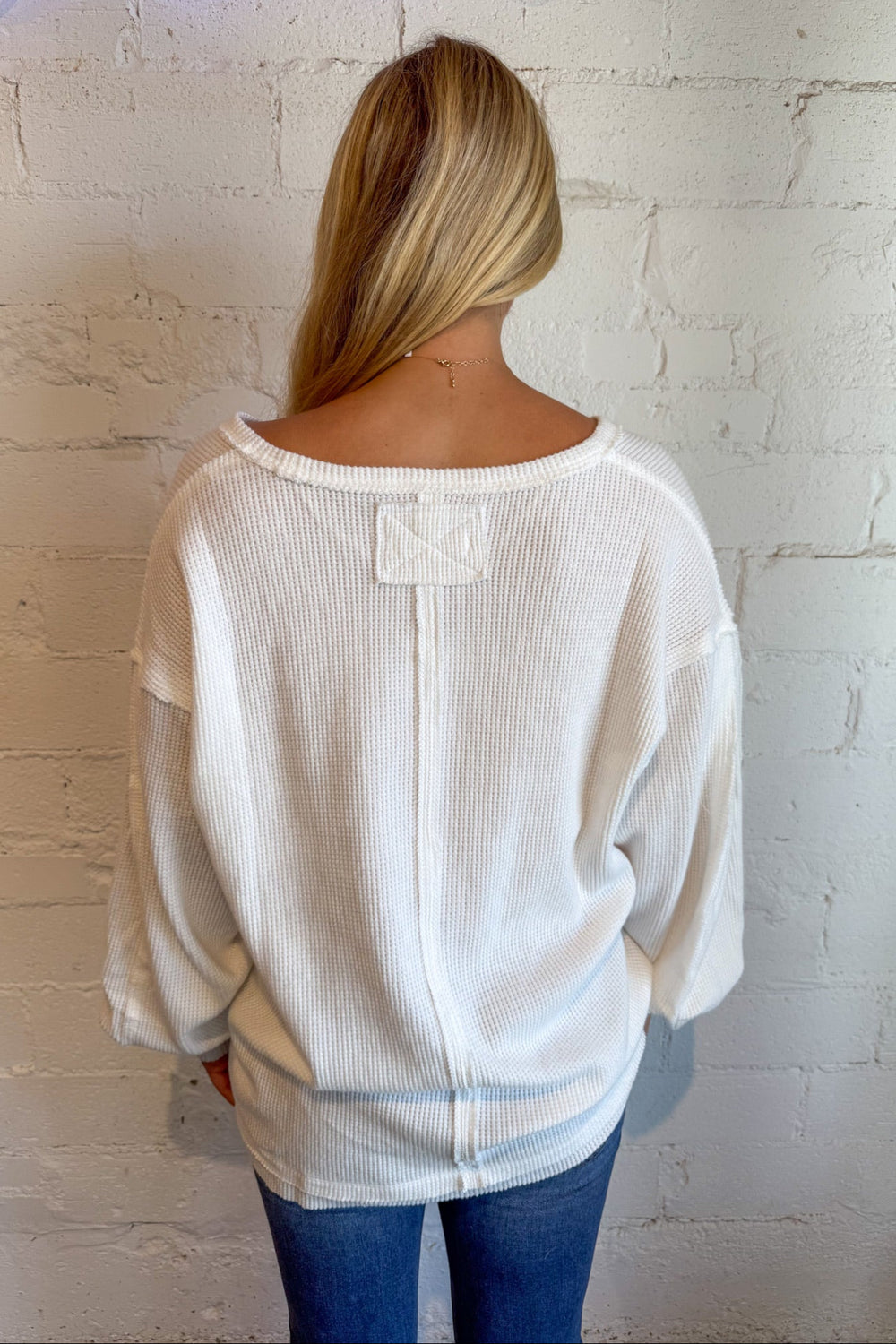 Free People Coast To Coast Thermal, Long Sleeve Top, Oversized Tee, Waffle Knit Top, Fall Styles, Basic Tops, Adeline Boutique, Dallas Boutique, Texas Boutique