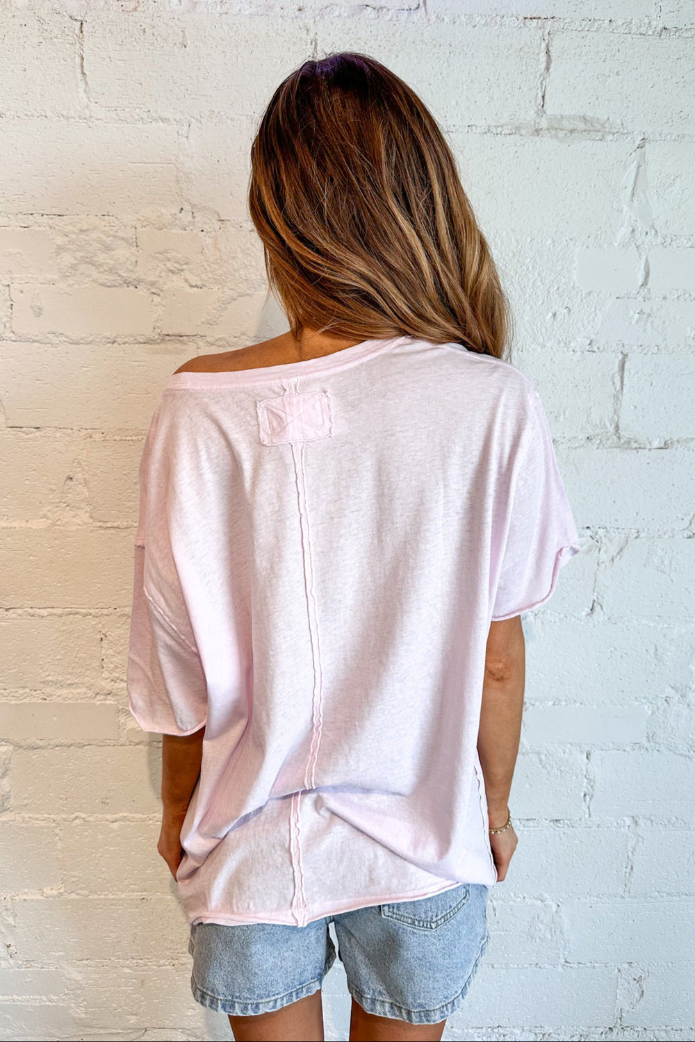 Free People Falling Petal Nina Tee, Basic Tee, Adeline boutique, Dallas Boutique, Free People, Oversized Shirt