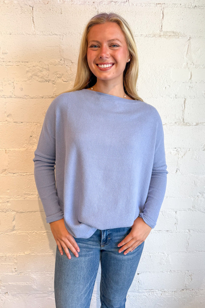 Free People Latte Blues Thermal, Long Sleeve Top, Tops, Fall Styles, Knit Top, Basic Tops, Adeline Boutique, Dallas Boutique