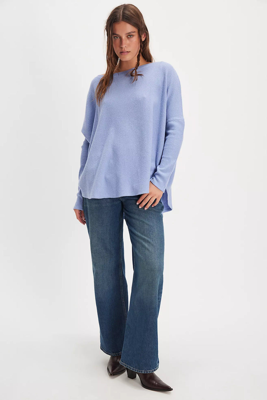 Free People Latte Blues Thermal, Long Sleeve Top, Tops, Fall Styles, Knit Top, Basic Tops, Adeline Boutique, Dallas Boutique