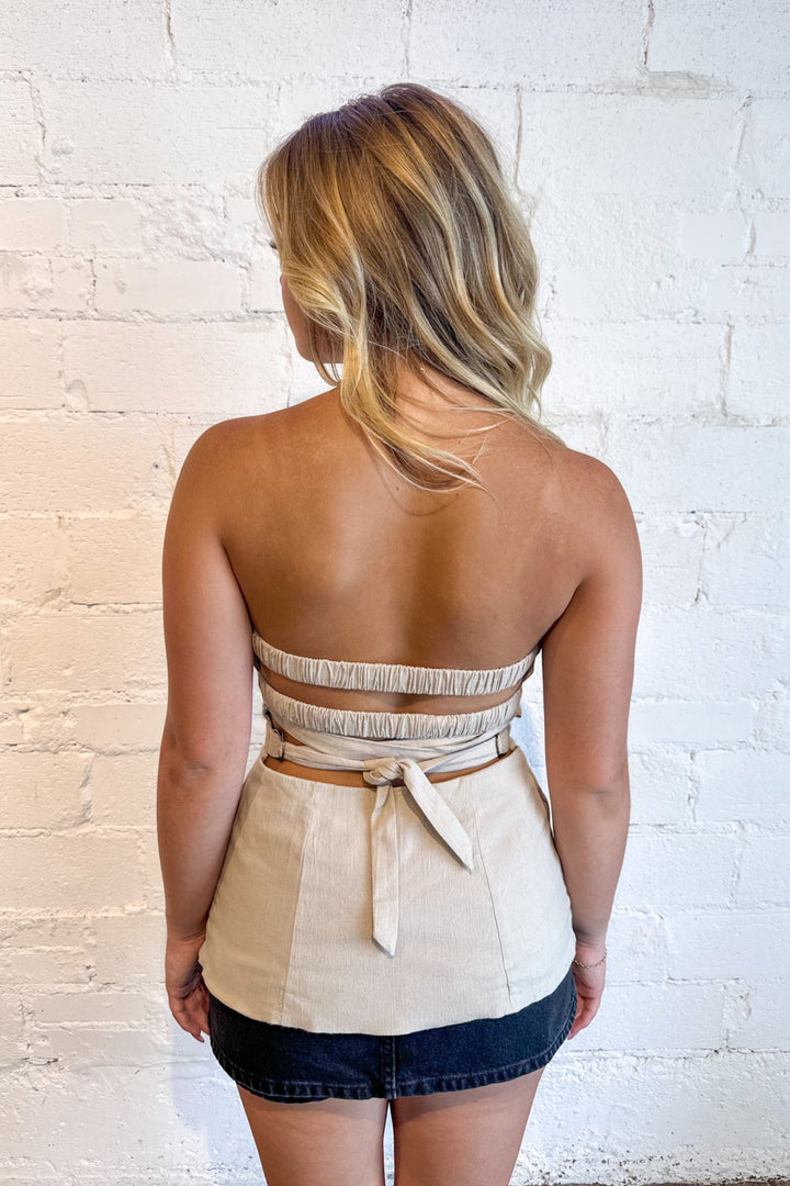 Free People Lora Tube Pumice Stone, Tube Top, Linen top, Adeline Boutique, Dallas Boutique, Boutiques, Summer Styles