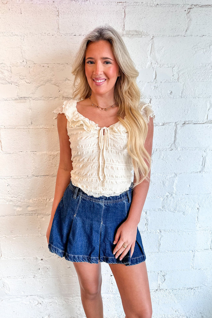 Free People Love You More Tee, Rodeo Outfit, Adeline Boutique, Ruffle Tank, Tank Top, Tops