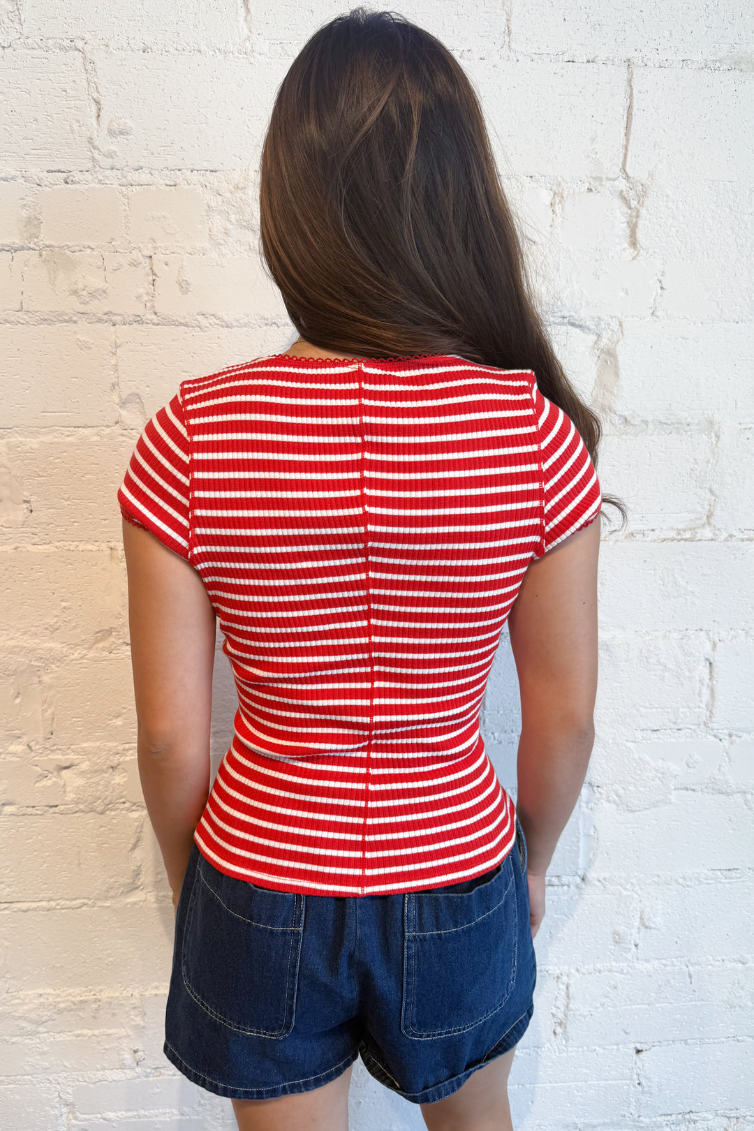 Free People Most Wanted Striped Cardi  Red Back, adeline boutique, dallas boutique, boutique