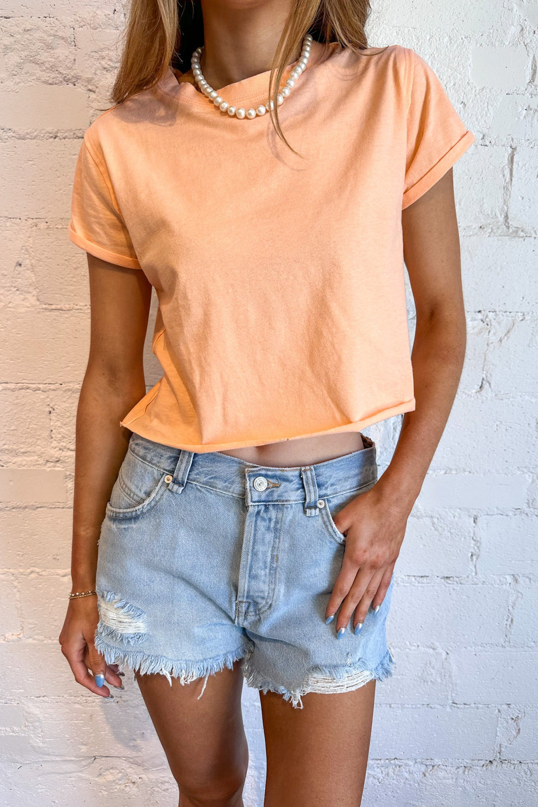 Free People Now Or Never Denim Shorts in Moonchild, Denim Shorts, Jean Shorts, Adeline Boutique, Dallas Boutique, Spring and Summer Shorts 