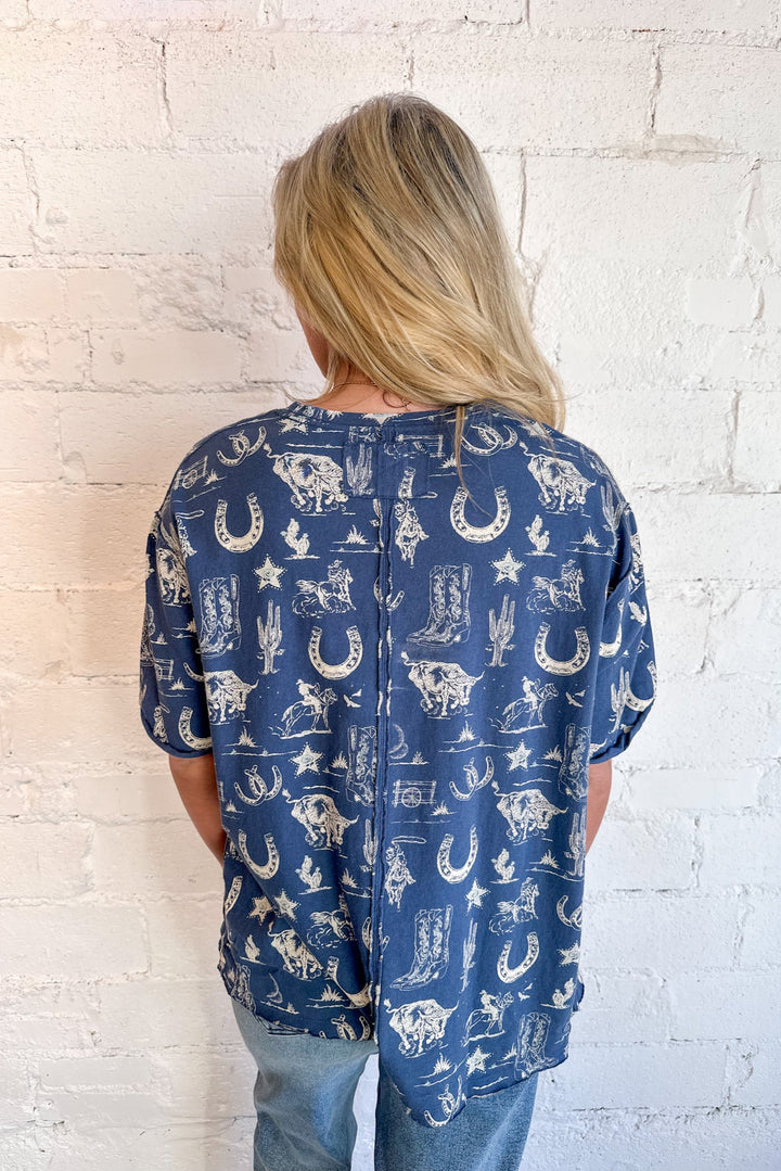 Free People Painted Floral Tee, Pullover Tee, Tee, Western Tee, Adeline Boutique
