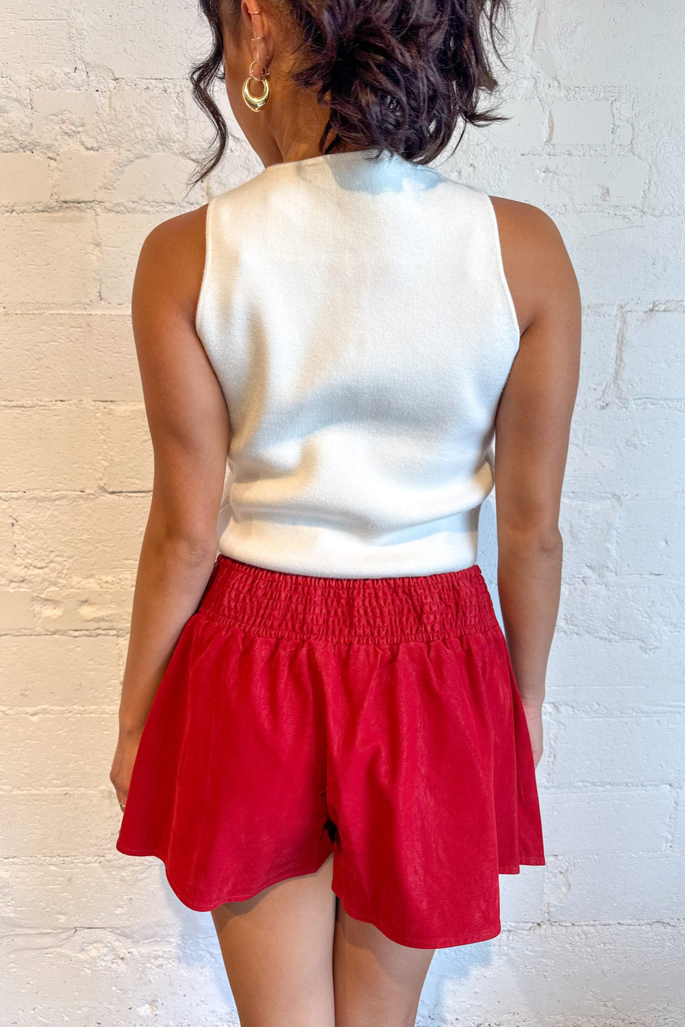 Free People Paradise Found Suede Skort, Red Skort, Game Day Outfit, Adeline Boutique, Dallas Boutique