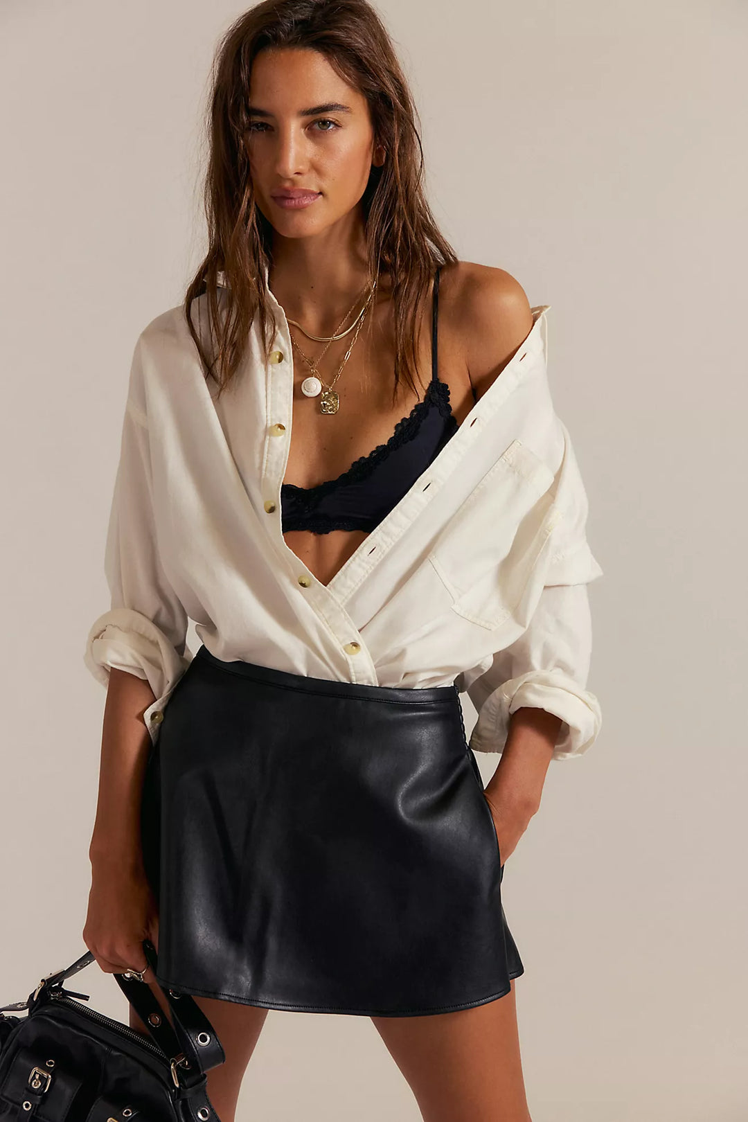 Free People Paradise Found Vegan Skort, Leather Skort, Bottoms, Game Day Styles, Adeline Boutique, Leather Skirt, Dallas Boutique