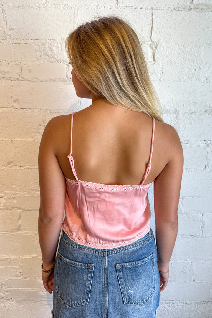Free People Pieces of You Cami, Tank Top, Satin Tops, Adeline Boutique, Dallas Boutique, Summer Tops
