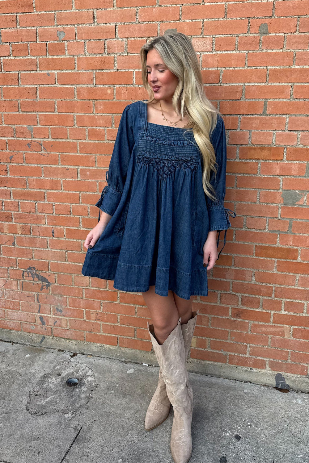 Free People Sonora Denim Mini, Denim Dress, Dresses, Denim, Thanksgiving Styles, Country Concert Outfit, Adeline Boutique, Dallas Boutique, Women's Dresses