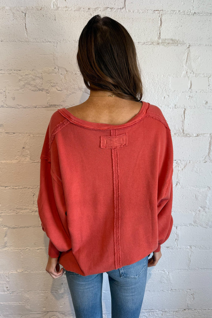 Free People WTF Venice V Neck Graphic, Graphic Sweatshirt, Sweatshirt, Adeline Boutique, Dallas Boutique, Crewneck