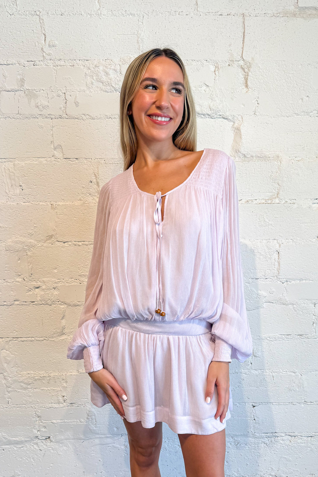 Free People sunbeam mini dress , purple dress, purple long sleeve dress 