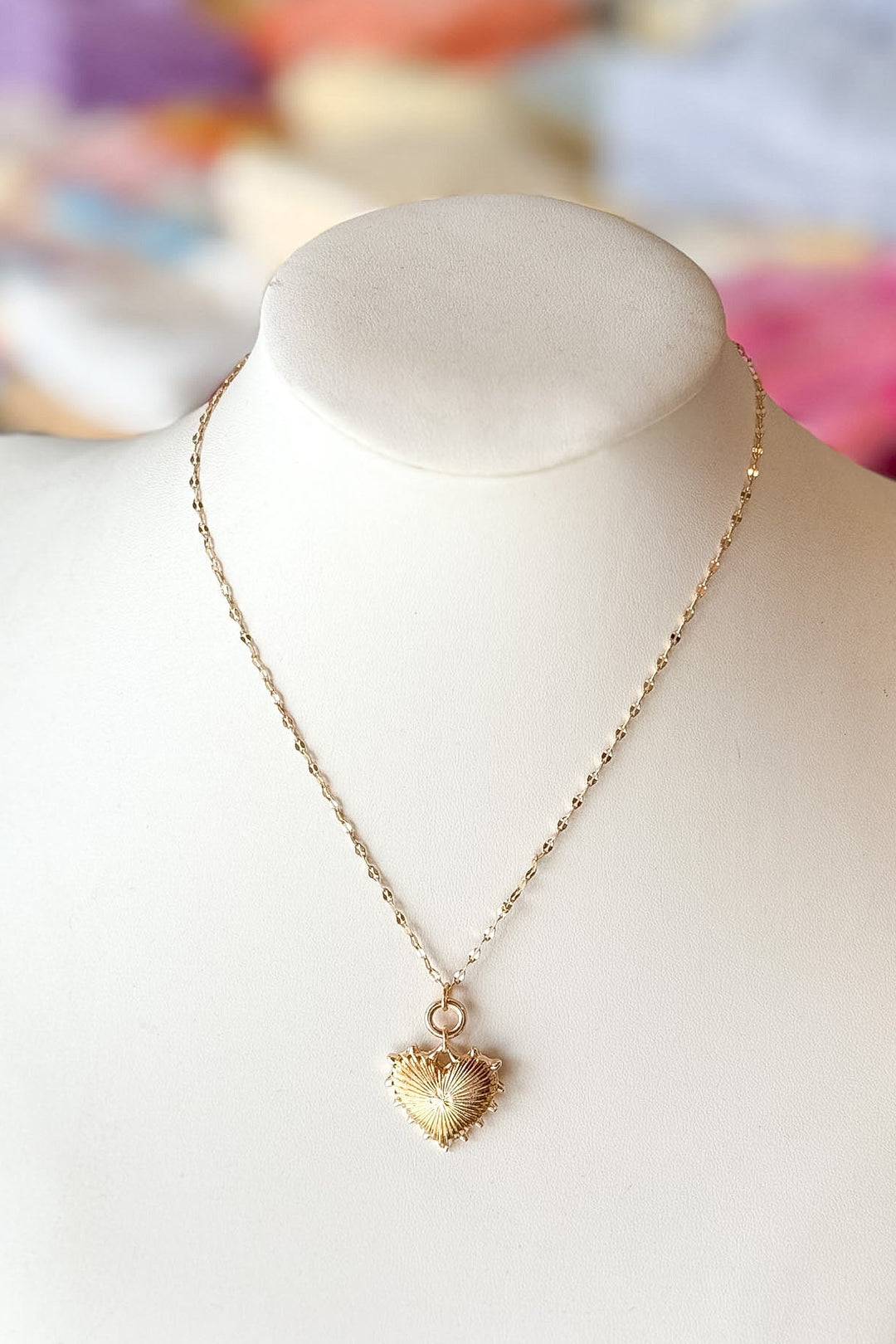 Fun Gold Heart Necklace, Necklace, Jewelry, Adeline Boutique, Dallas Boutique, Boutique Jewelry