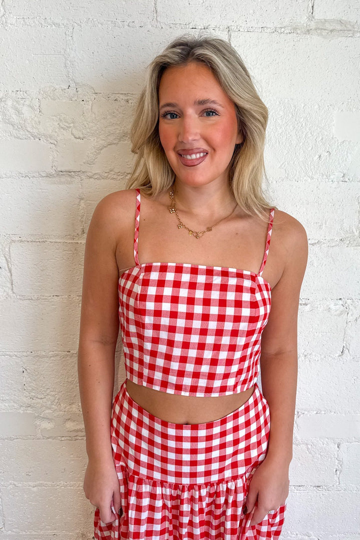 Gingham Crop Top, Gingham Top, Tops, Sets, Matching Set, Two Piece Set, Adeline Boutique, Dallas Boutique, Women's Clothing Boutique