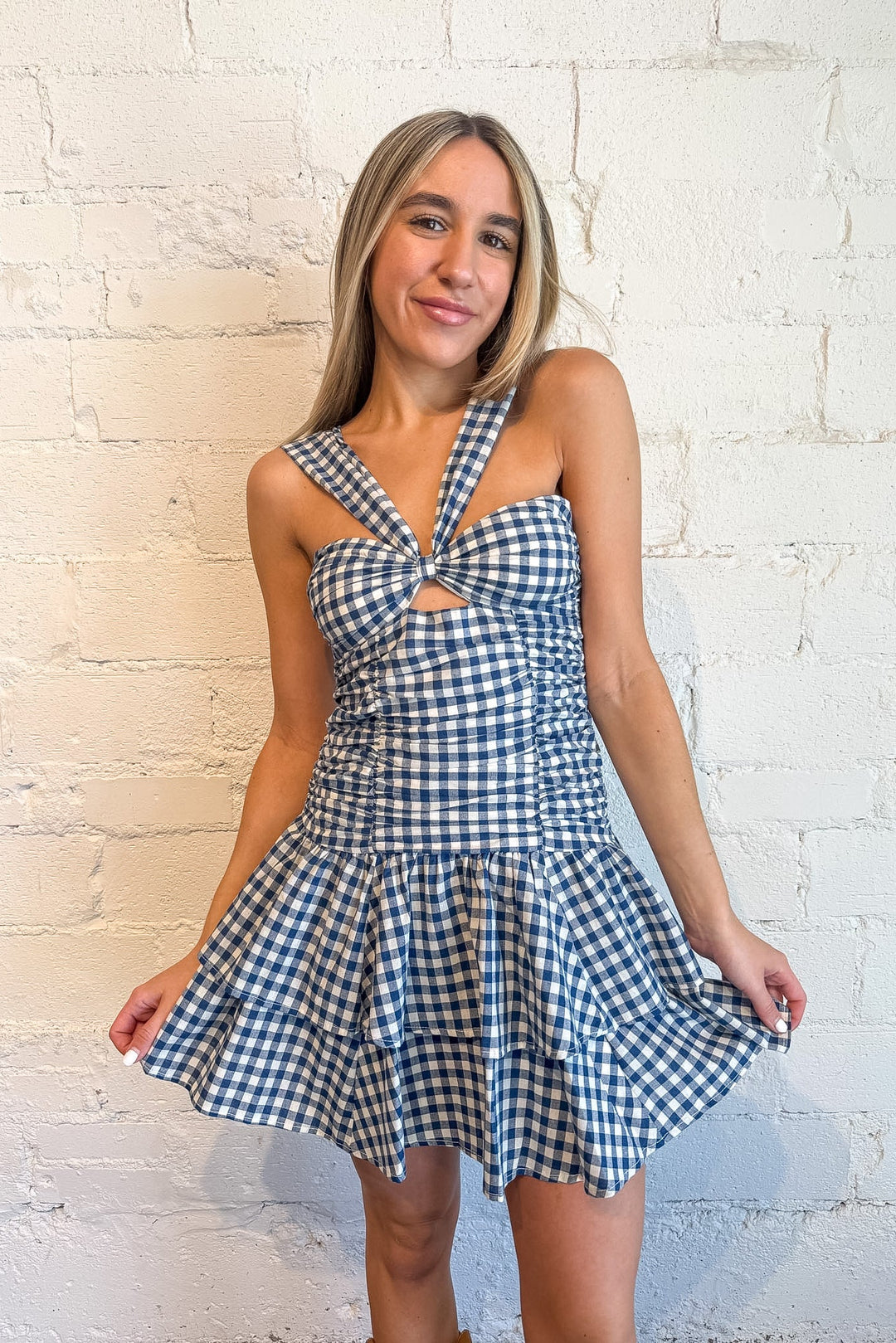 mini gingham dress, #adeline boutique, #boutique