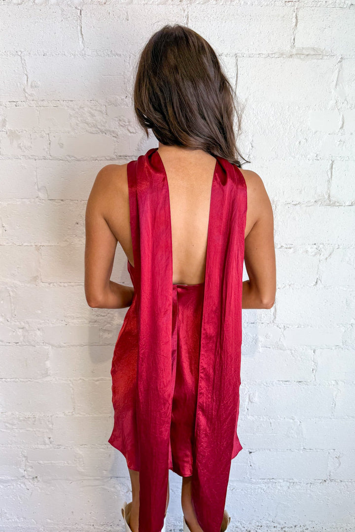 Glam Scarf Mini Dress, Red Dress, Holiday Dresses, Christmas Party Dress, Women's Dresses, Adeline Boutique, Dallas Boutique