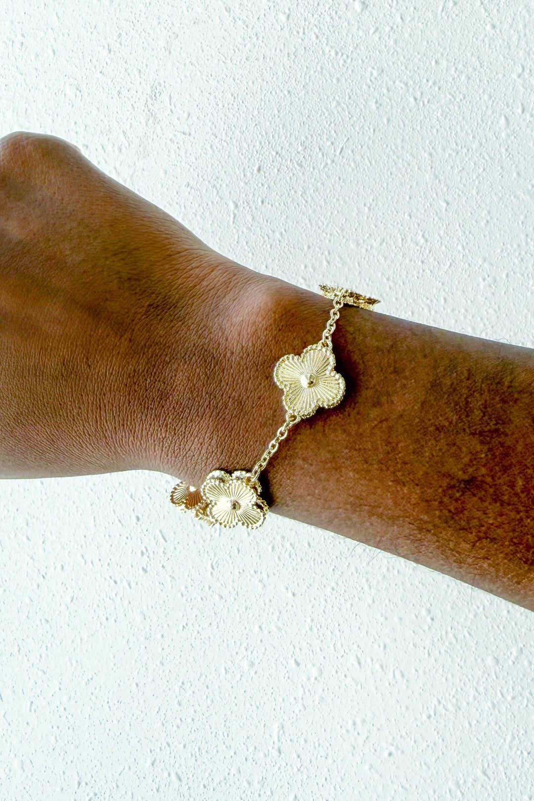 Gold Clover Bracelet, Necklace, Accessories, Adeline Boutique, Dallas Boutique