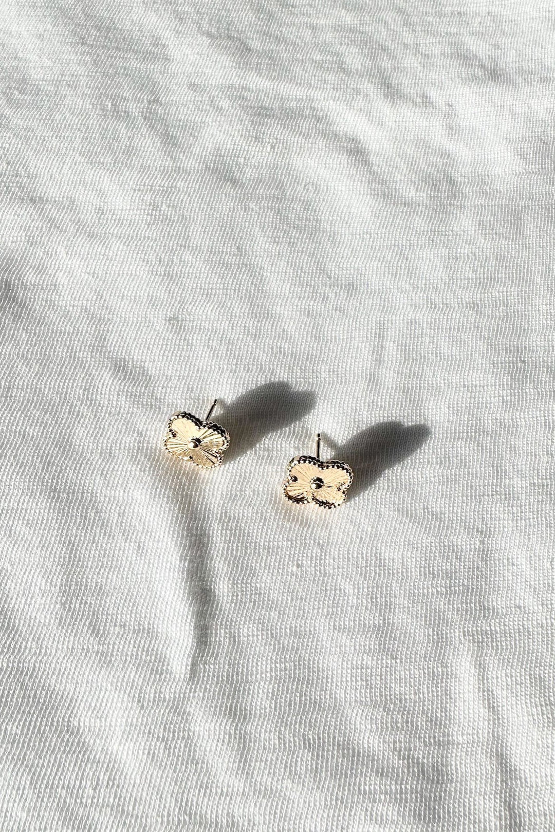 Gold Clover Stud Earrings, Earrings, Stud Earrings, Jewelry, Adeline Boutique 