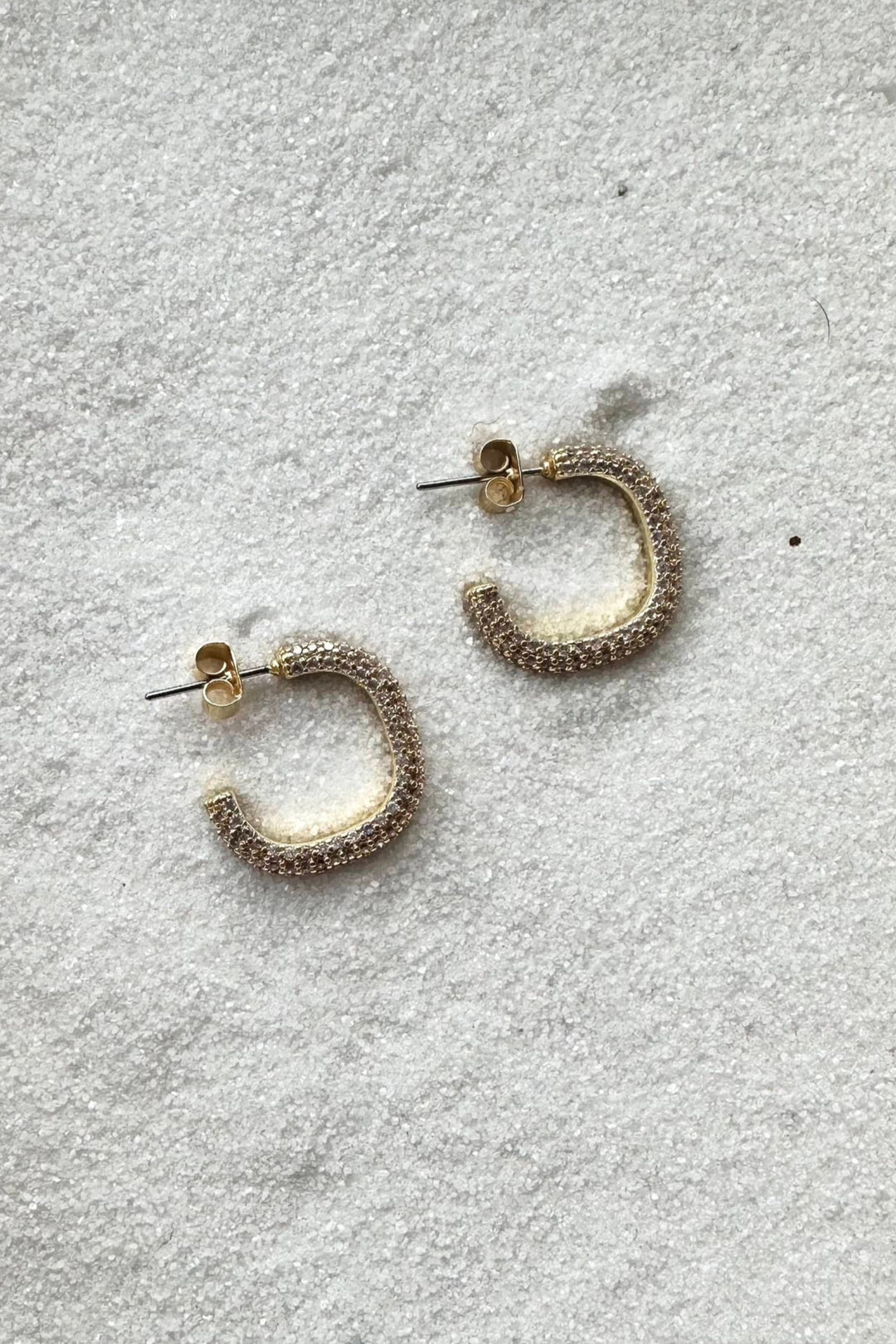 Gold Dipped Sparkle Tonight Hoop Earring, Earrings, Gift Idea, Adeline Boutique, Wedding Jewelry 
