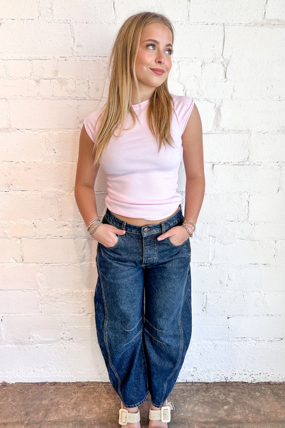 Good Luck Mid Rise Barrel Jean, Barrel Jeans, Jeans, Bottoms, Denim, Adeline Boutique 