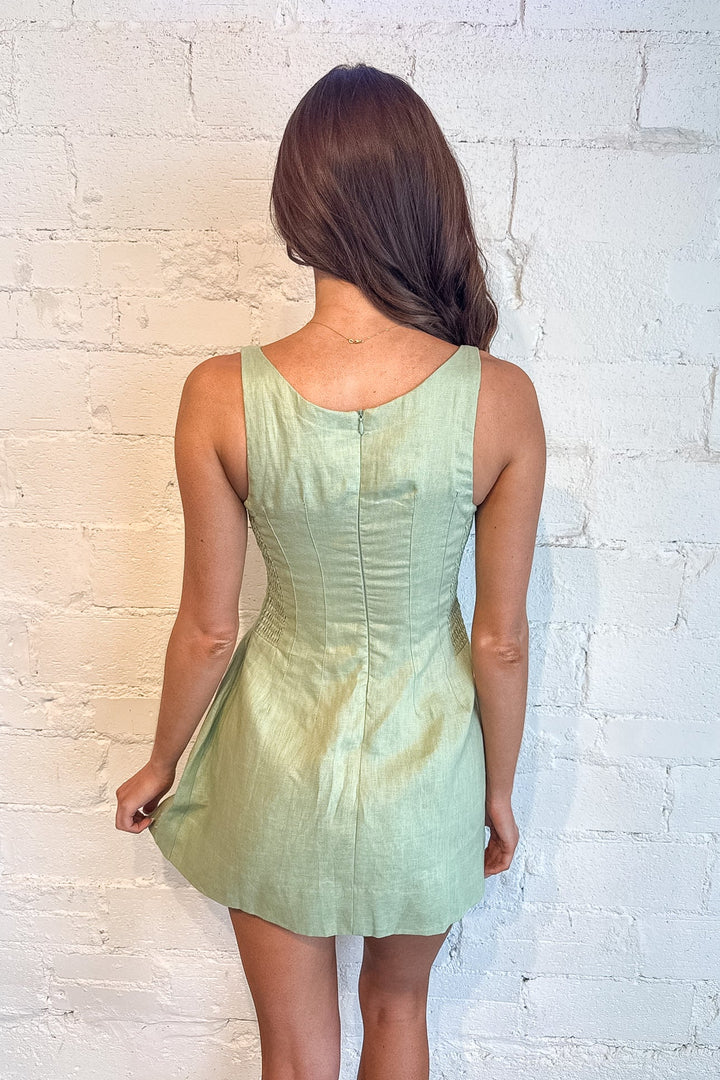 Tate Mini Dress, White Dress, Linen Dress, Spring and Summer Dresses, Easter Dress, Graduation Dress, Adeline Boutique, Dallas Boutique, Boutique Dresses, Linen