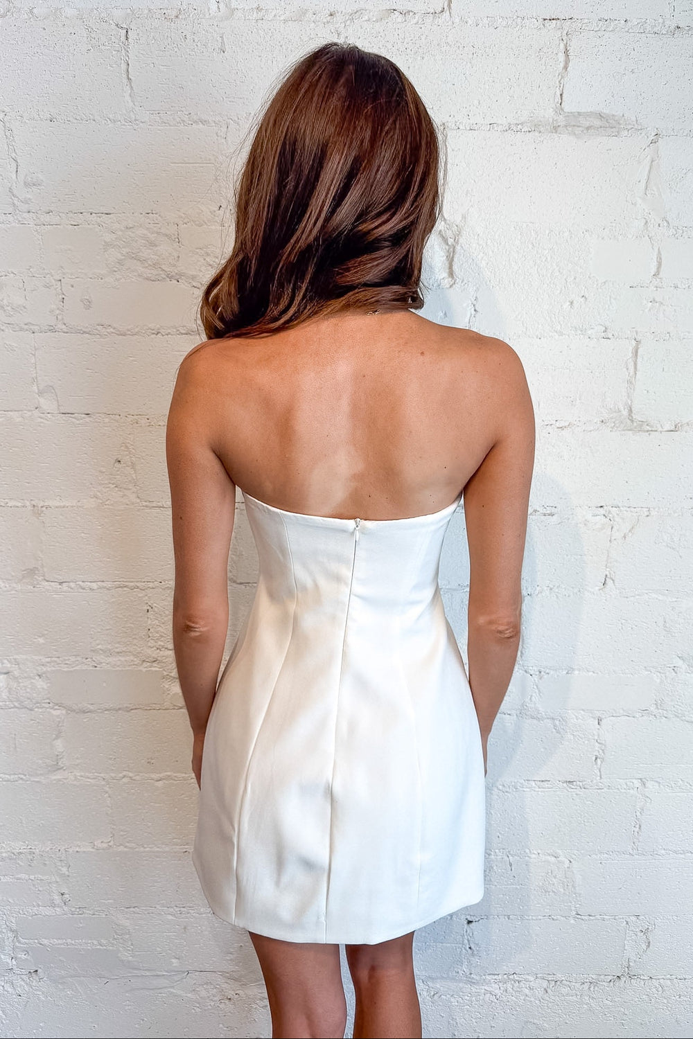 Harper Mini Dress, White Mini Dress, Strapless Dress, Graduation Dress, Sorority Rush Dress, Adeline Boutique, Dallas Boutique, Spring and Summer Dresses