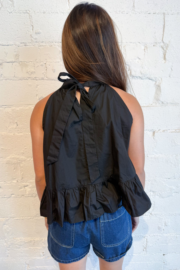 Heartbreaker Halter Top Black Back, adeline boutique, dallas boutique, boutique