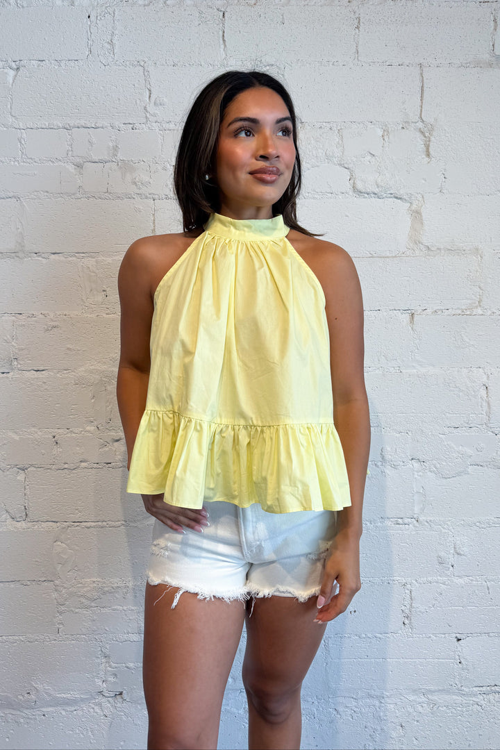 Heartbreaker Halter Top Yellow, adeline boutique, dallas boutique, boutique