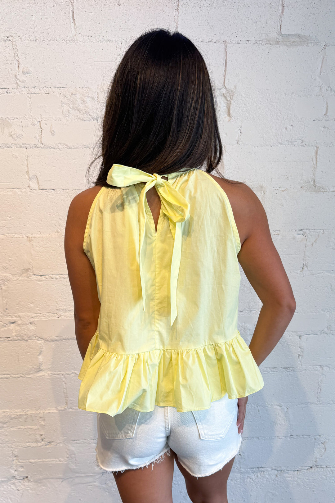 Heartbreaker Halter Top Yellow Back, adeline boutique, dallas boutique, boutique