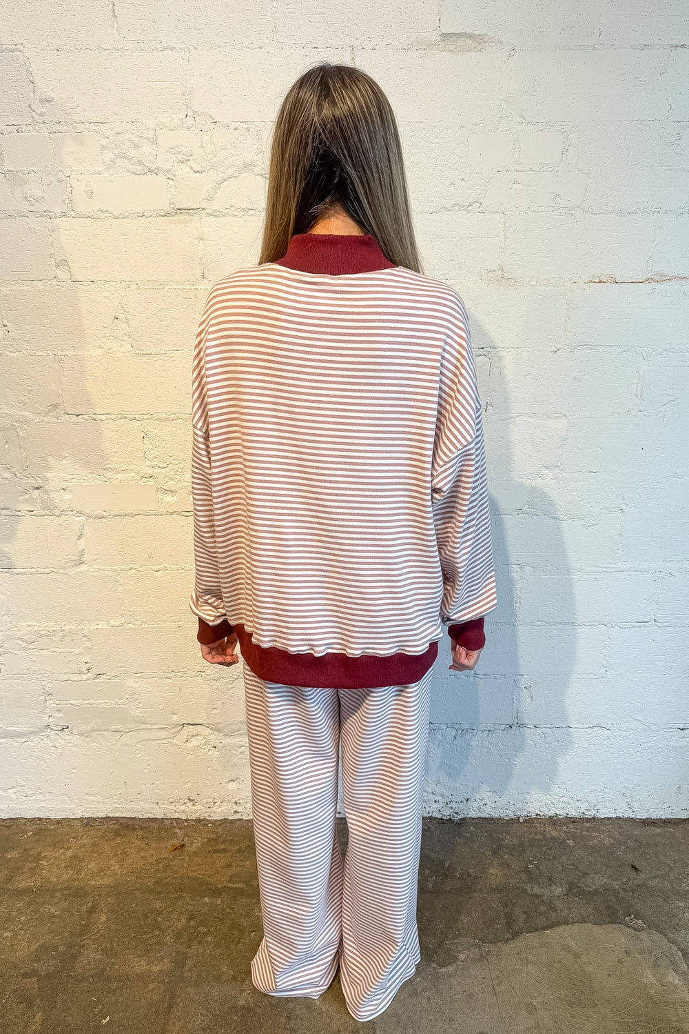 Striped Mock Neck, Pajamas, christmas set