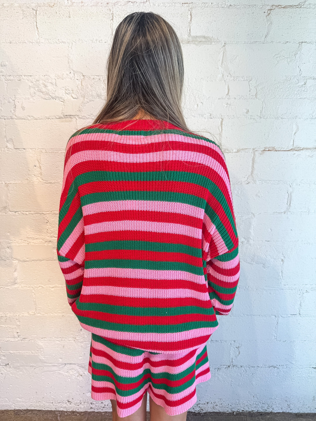 Holiday Striped Lounge Top, Long sleeve top, lounge top