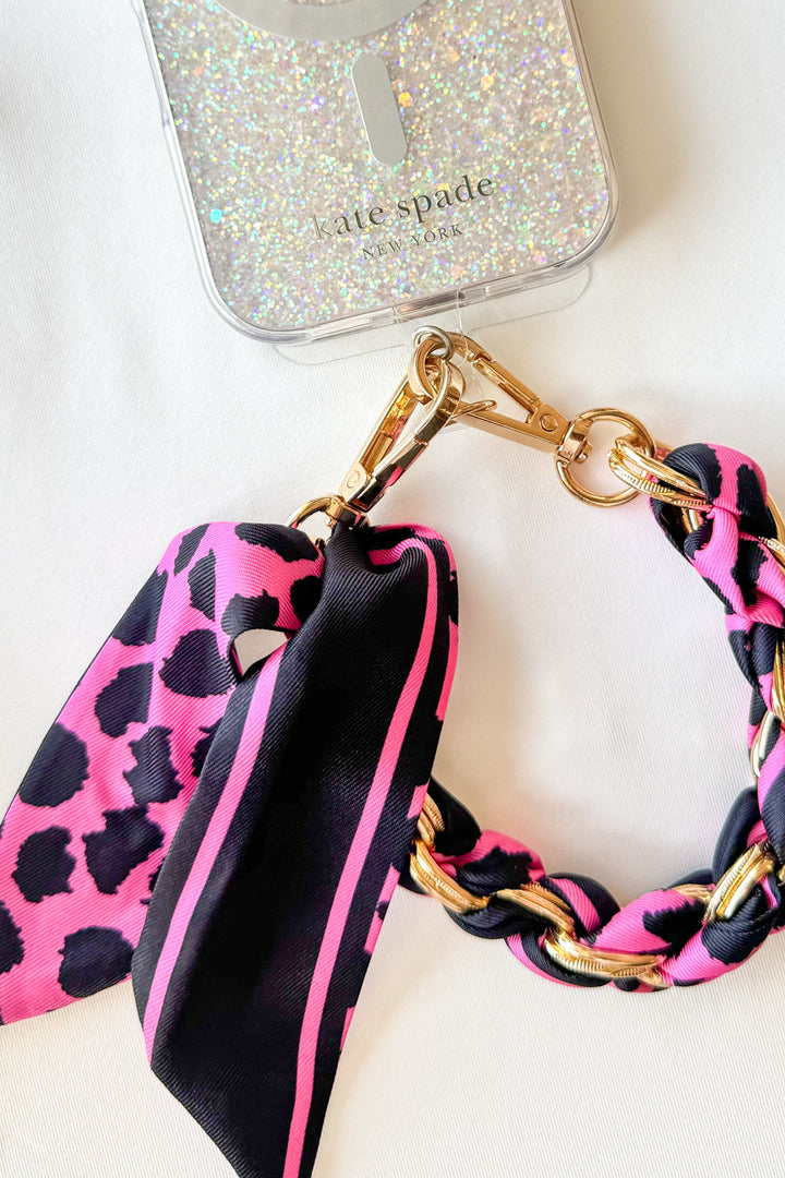 Leopard Scarf Phone/Key Chain, Key Chain, Adeline Boutique, Dallas Boutique, Accessories